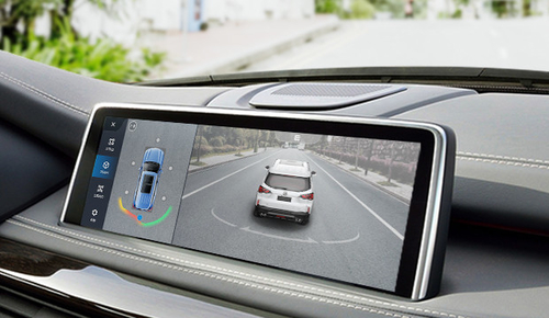 Sistem 360 derajat di sekitar tampilan monitor (360 AVM System)
